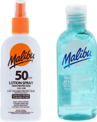 Immagine prodotto di Malibu SPF50 Spray impermeabile 200 ml + gel dopo abbronzatura 100 ml