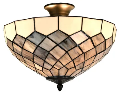 Produktbild von Clayre & Eef Deckenlampe Tiffany Ø 41x24 cm Grau Glas