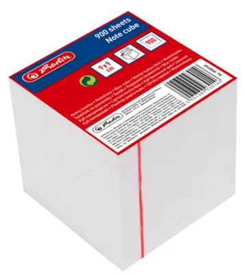 Zdjęcie produktu dla Herlitz 146225, Kwadrat, Biały, Papier, 90 mm, 90 mm, 900 ark.