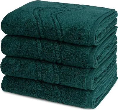 Produktbild von Ross Cashmere feeling 4 X Handtuch im Set Walkfrottee aus Baumwolle 520 g/m², Weich saugstark mit Aufhänger Kordel, Wellenmuster und gewebte Bordüre elegant