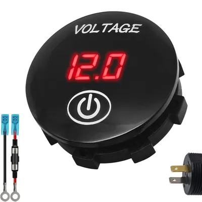 Produktbild von ProRide Einbau-Voltmeter 12-24V DC mit Schalter, 60cm Kabel, 10A, Rot