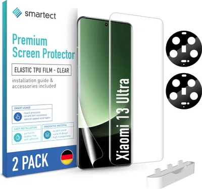 Produktbild von 2x TPU Schutzfolie Klar für Xiaomi 13 Ultra 2x Kameraschutz Panzerfolie Display
