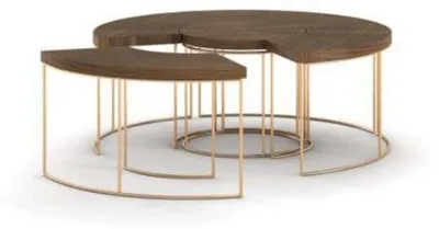Produktbild von Moderner Runder Couchtisch Luxus Abstelltische Holzmöbel Wohnzimmertisch