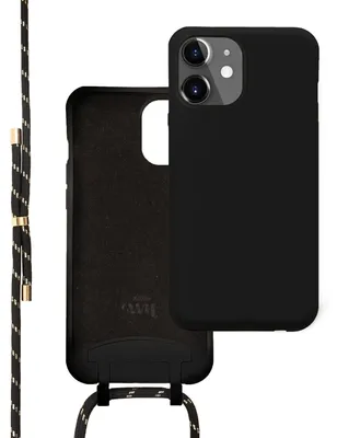Produktbild von iPhone 12 - Wildhearts Silicone Pretty Black & Gold Cord Hülle