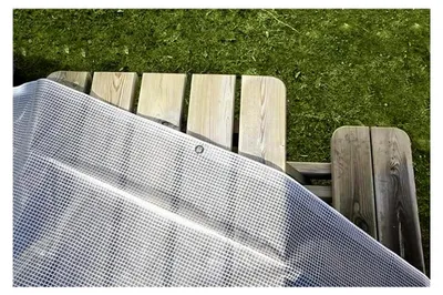 Produktbild von Transparente Gitterplane 2x3m, 160 g/m², reißfest, zuschneidbar, mit Metallösen