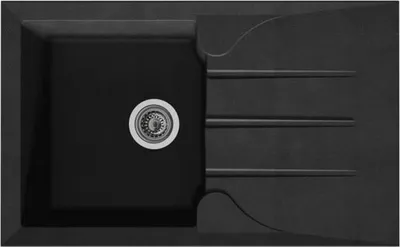 Immagine prodotto di STRADOUR Evier cucina a incasso 1 bac + 1 égouttoir Aloa - Résine --- 81 x 50 cm - Noir