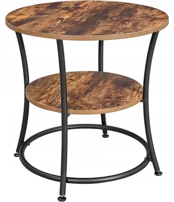 Immagine prodotto di Tavolino da caffè rotondo in stile industriale e legno rustico