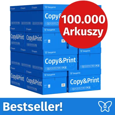 Zdjęcie produktu dla NOWOŚĆ: Easyprint Papier do drukarek i kopiarek, 100000 arkuszy, 20 x 5000, A4, Premium, ekstra biały, CIE 160, Zwycięzca testów, Certyfikat PEFC