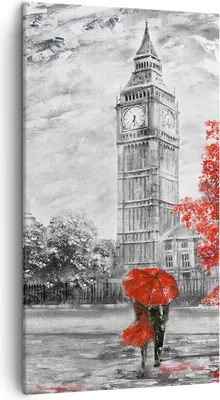 Produktbild von Bild auf Leinwand - Leinwandbild - London Bus - 45x80cm - Wand Bild - Wanddeko - Wandbilder - Leinwanddruck - Bilder - Kunstdruck - Wanddekoration - Leinwand bilder - Wandkunst - PA45x80-3866