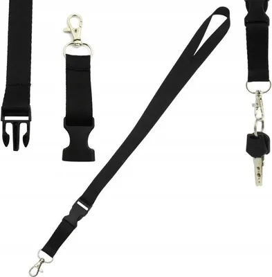 Obrázek produktu pro LANYARD černá Šířka 20 mm Délka 52 cm Šňůrka na klíče od mobilního telefonu