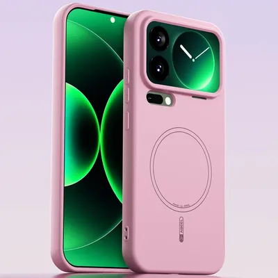 Image de Etui magnétique pour Xiaomi 17 Pro Max, compatible MagSafe, silicone liquide, antichoc et résistant aux rayures Rose