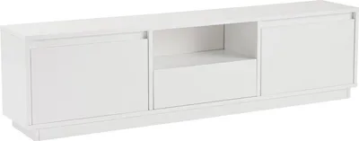 Image de Morrigan - Meuble TV, 160x30x42h cm Blanc, une étagère