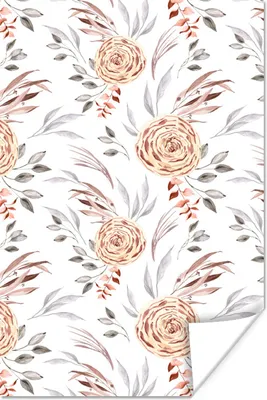 Produktbild von MuchoWow® Poster Rosen - Boho - Muster 120x180 cm - Kunstposter