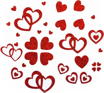 Produktbild von Oblique Unique Herz Sticker Set Glitter Glitzernd - rot