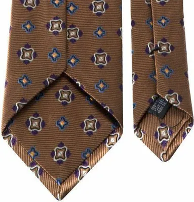 Produktbild von Krawatte Seiden-Jacquard hellbraun mit geometrischem Muster für Herren