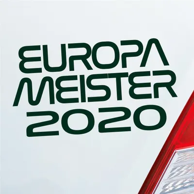 Produktbild von Auto Aufkleber Europameister 2020 18x10 cm Dunkelgrün Sticker Heckscheibenaufkleber