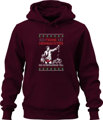 Obrázek produktu pro Merry Christmas Sarcasm - Ošklivý vánoční svetr Uni mikina s kapucí, Burgundy, L