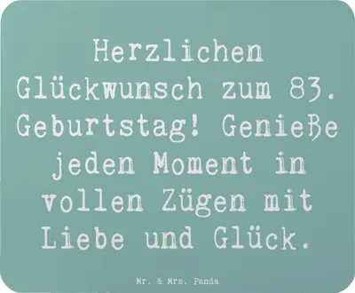 Produktbild von Mr. & Mrs. Panda Mouse Pad Spruch 83. Geburtstag Liebe Glück - Meeresbrise - Geschenk, pc mauspad, Geburtstagsgeschenk, Alter, computer, feiern, Happy Birthday, mousepad