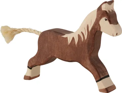 Produktbild von Holztiger Pferd laufend dunkelbraun Holzfigur