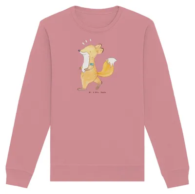 Produktbild von Mr. & Mrs. Panda Baumwoll Pullover Fuchs Joggen Größe S - Canyon Pink - Geschenk, Pulli, Sweater, Laufen, Laufsport, Bio-Pullover, Sweatshirt, Dauerlauf