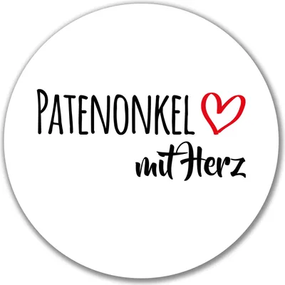 Produktbild von Huuraa Aufkleber Patenonkel mit Herz 10cm rund Sticker Geschenkidee