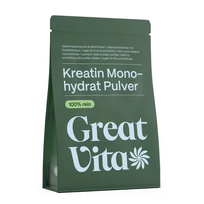 Produktbild von GreatVita Kreatin Monohydrat Pulver 1000g