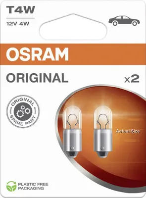 Produktbild von OSRAM ORIGINAL T4W BA9s 12 V/4 W (2er Blister)