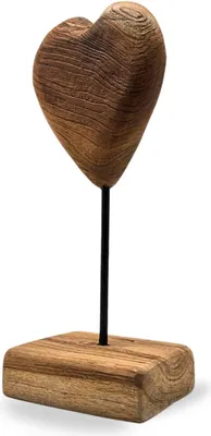 Produktbild von HERZ SKULPTUR "HEARTBEAT" | Teakholz | Wurzelholz Herz Figur