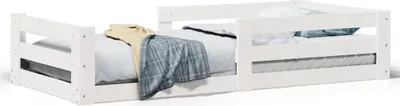 Image de vidaXL Lit en pin massif sans matelas blanc 90x200 cm