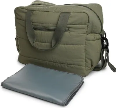 Immagine prodotto di Borsa per pannolini, Thermobaby Plumea, trapuntata, capiente, 3 tasche isolate, verde cactus