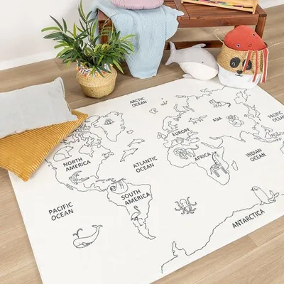 Zdjęcie produktu dla Volero - Dywan dziecięcy - Globe Kremowy - 120x170 cm