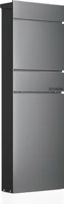 Zdjęcie produktu dla Wiltec wolnostojąca skrzynka na listy z przegródką na gazety w kolorze antracytowym 39,5 x 14,1 x 115 cm wykonana ze stali, skrzynka na listy z przegródką na gazety, skrzynka pocztowa z 2 kluczami