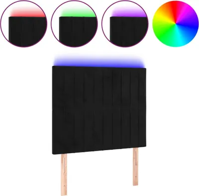 Produktbild von vidaXL LED Kopfteil Schwarz 90x5x118/128 cm Samt