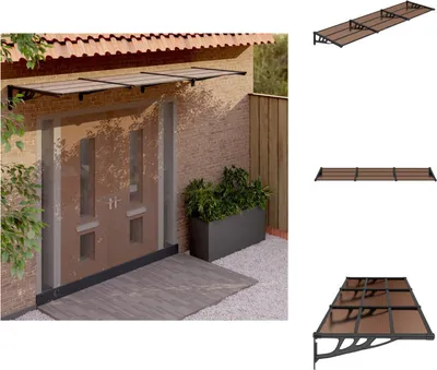 Zdjęcie produktu dla vidaXL Daszek nad drzwi czarny 297,5x90 cm poliwęglan - Markizy