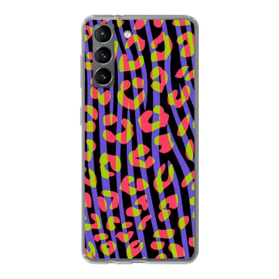 Produktbild von MuchoWow® Handyhülle Schutzhülle Hülle für Samsung Galaxy S21 Pantherdruck - Zebra - Neon Silikon Softcase Handy Hülle - Softcase