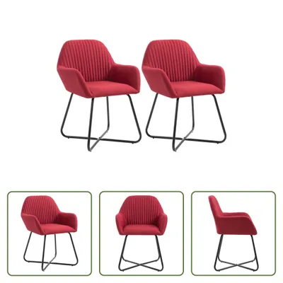 Immagine prodotto di The Living Store Sedie da pranzo 2 pezzi. Tessuto rosso vino