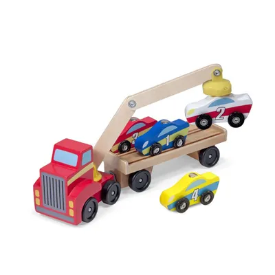 Obrázok produktu pre Melissa & Doug 19390 Magnetický drevený žeriav na nakladanie áut