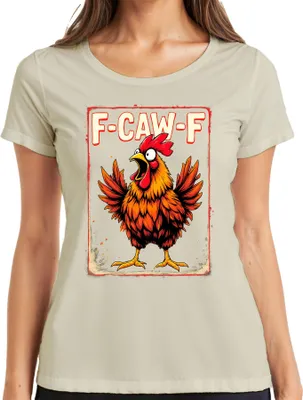 Obrázek produktu pro F-CAW-F vtipný kohout karikatura farma říká sarkasmus vintage dámské tričko, příroda, L