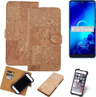 Produktbild von K-S-Trade Hülle kompatibel mit Alcatel 3 (2019)  Kork Handyhülle Cover  Schutzhülle TPU Case Bumper in Hellbraun, (1x)
