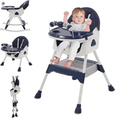 Produktbild von 3-in-1 Hochstuhl mit verstellbarer Rückenlehne und Spielzeughalter