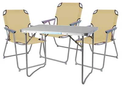 Image de set de meubles de camping 4 pièces Alu L70xl50xH59cm beige