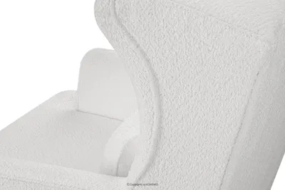 Produktbild von Konsimo Ohrensessel zeitloses Design hohe Füße inklusive dekorativem Kissen "STRALIS", Weiss, Stoff, Scandinavian, 82x108x80cm