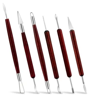 Produktbild von Modellierwerkzeuge für Skulpturen - 6-teiliges Set für Ton und Keramik