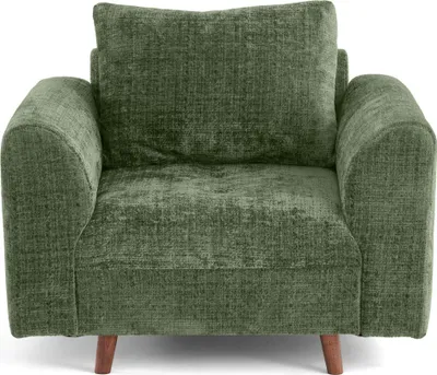 Image de Lisa Design Rune - fauteuil en velours texturé , Vert sauge