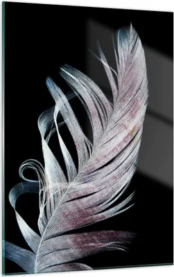 Produktbild von Bilder auf glas - Einteilig - Feder die Farben Zartheit - 50x70cm - Glasbilder - Wandbilder - Bilder - zum Aufhängen bereit - Wanddekoration aus Glas - Glas Bilder - Wandbild auf Glas - GPA50x70-4959