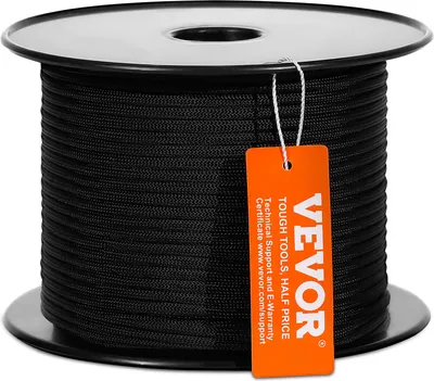 Image de VEVOR Corde tressée en nylon, 3/16 pouce x 250 pieds, 32 brins, 720 livres de résistance à la rupture, corde d'escalade en extérieur, corde d'élagage pour la randonnée en falaise, le camping, la balançoire, la descente en rappel, le sauvetage
