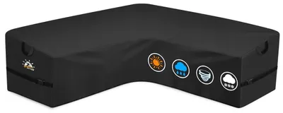 Image de Housse de protection pour mobilier de jardin, forme en V, 215x215x80 cm, tissu Oxford 600D, revêtement PU, imperméable et résistant au vent