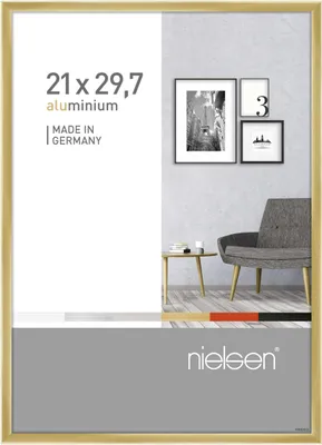 Image de Cadre en aluminium Nielsen Pixel 21 x 29,7 cm, doré brillant, format DIN A4, pour diplômes