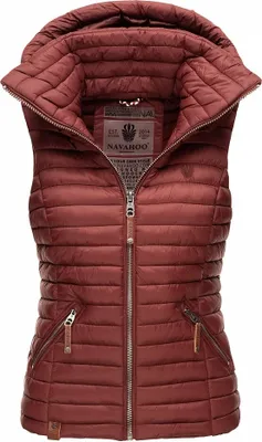 Produktbild von Navahoo Damen Weste Steppweste Kapuze Übergangsjacke Steppjacke Shadaa Bordeaux Gr. 36 - S
