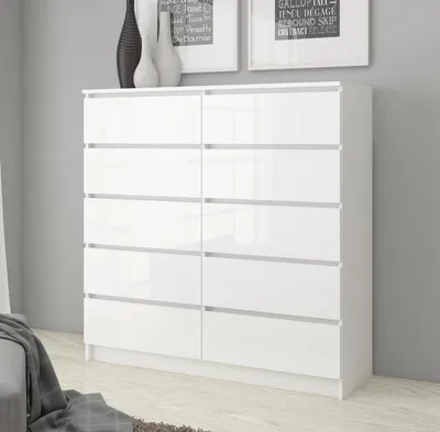 Produktbild von Kommode – Sideboard – Schubladenkommode – 160 cm – Weiß / Hochglanz – Viel Stauraum im modernen Stil